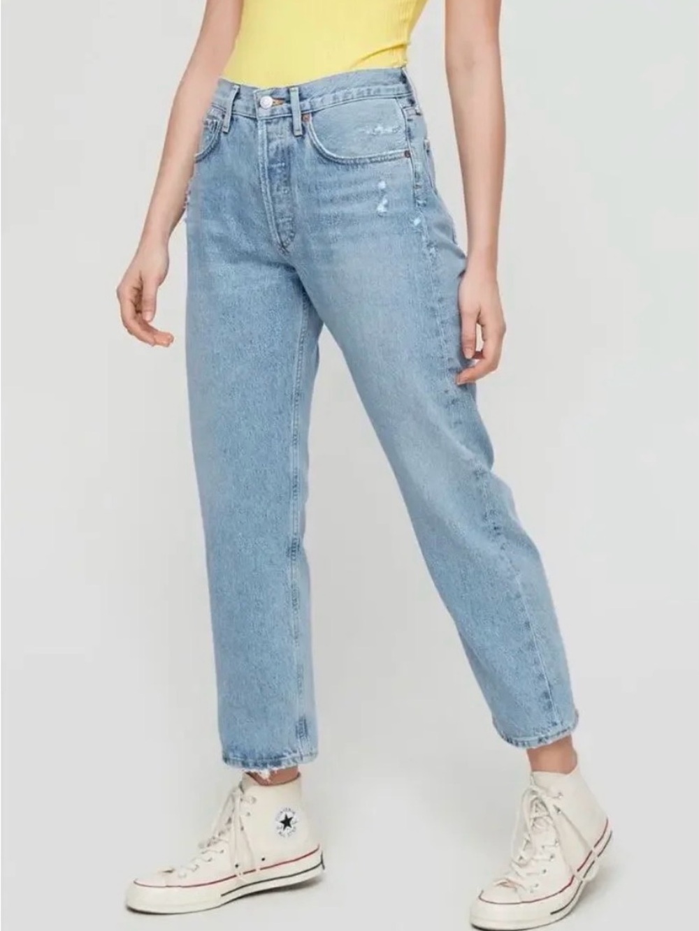 Agolde Light Blue Straight Leg Jeans Parker
